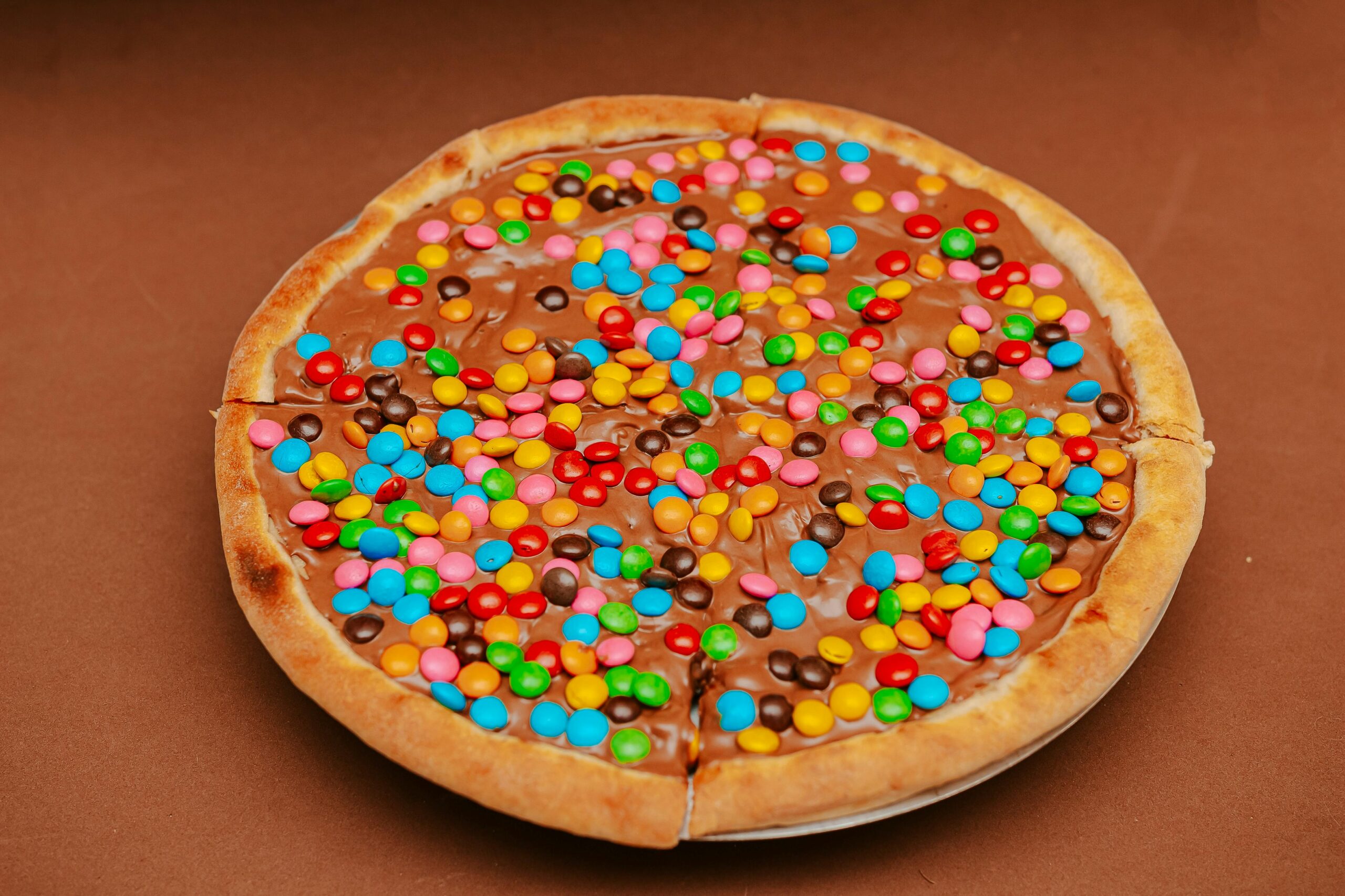 Bunte Candy Pizza Mit Schokoladenbelag